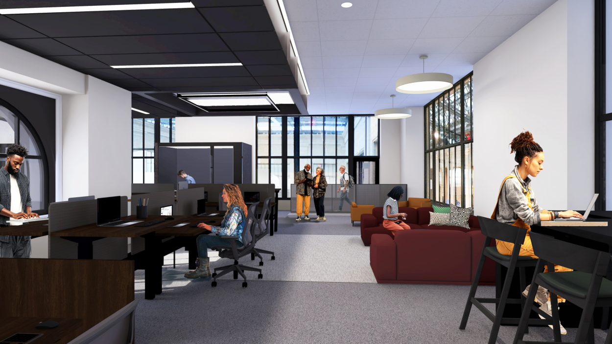 co-working space in use